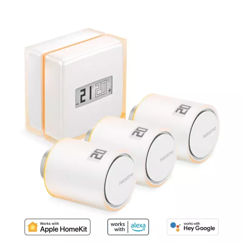 Netatmo Pack: Smart Thermostat + 3 valvole termostatiche smart aggiuntive