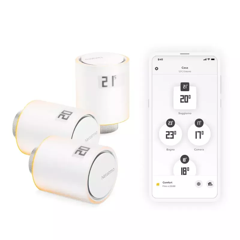 Smart Radiator Valves Netatmo Pack: 3 valvole termostatiche smart aggiuntive