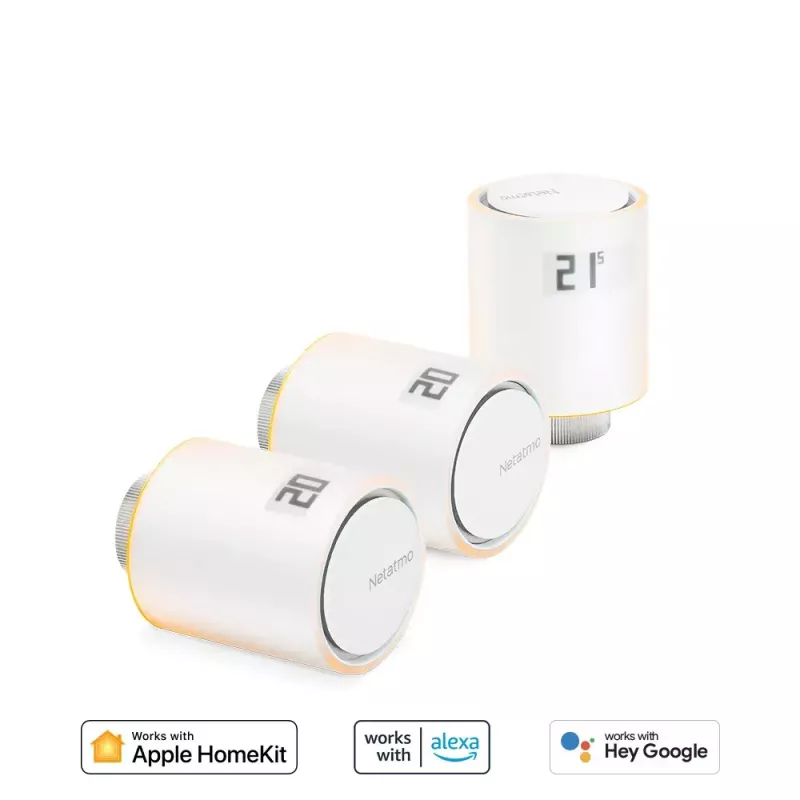 Smart Radiator Valves Netatmo Pack: 3 valvole termostatiche smart aggiuntive