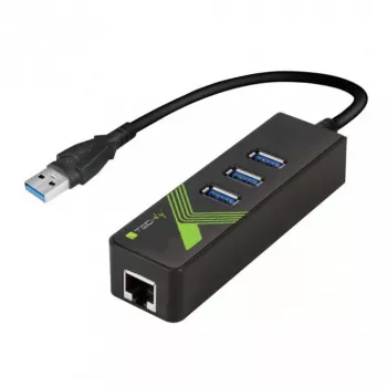 Techly IDATA USB-ETGIGA-3U2 Dock per laptop/Replicatore di porte USB 3.2 Gen 1 (3.1 Gen 1) Type-A nero