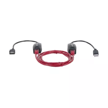 Manhattan Extender di linea USB-A, per l'uso con cavo di rete RJ45 (non incluso), estende i dispositivi USB fino a 60 m, alimentazione bus, compatibile con cavi di rete Cat5e/Cat6/Cat6A RJ45, nero, garanzia tre anni