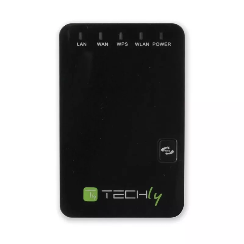 Techly I-WL-REPEATER2 (301078) mini router wireless / ripetitore 300N da presa, Wi-Fi 4 (802.11n), 2,4 GHz, 300 Mbps