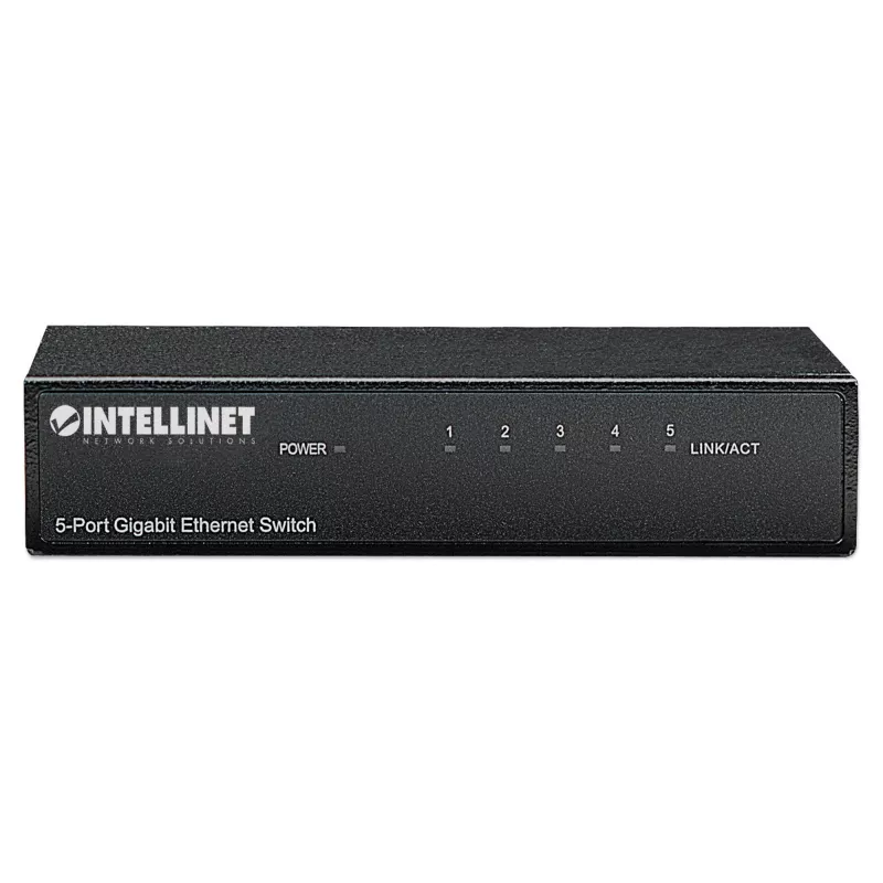 Intellinet Switch Gigabit Ethernet 5 porte, formato desktop, case in metallo, IEEE 802.3az (Energy Efficient Ethernet)