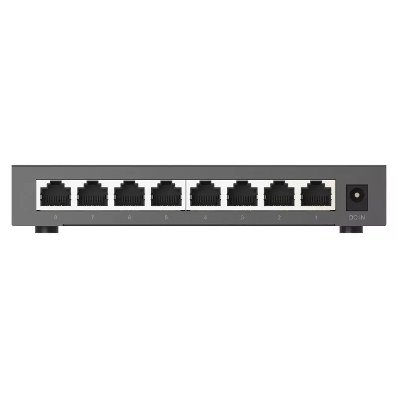 QNAP QSW-1108-8T-R2 switch di rete unmanaged, 8x 2,5GbE RJ45 (10/100/1000/2500 Mbps), da scrivania, senza ventola, nero-grigio
