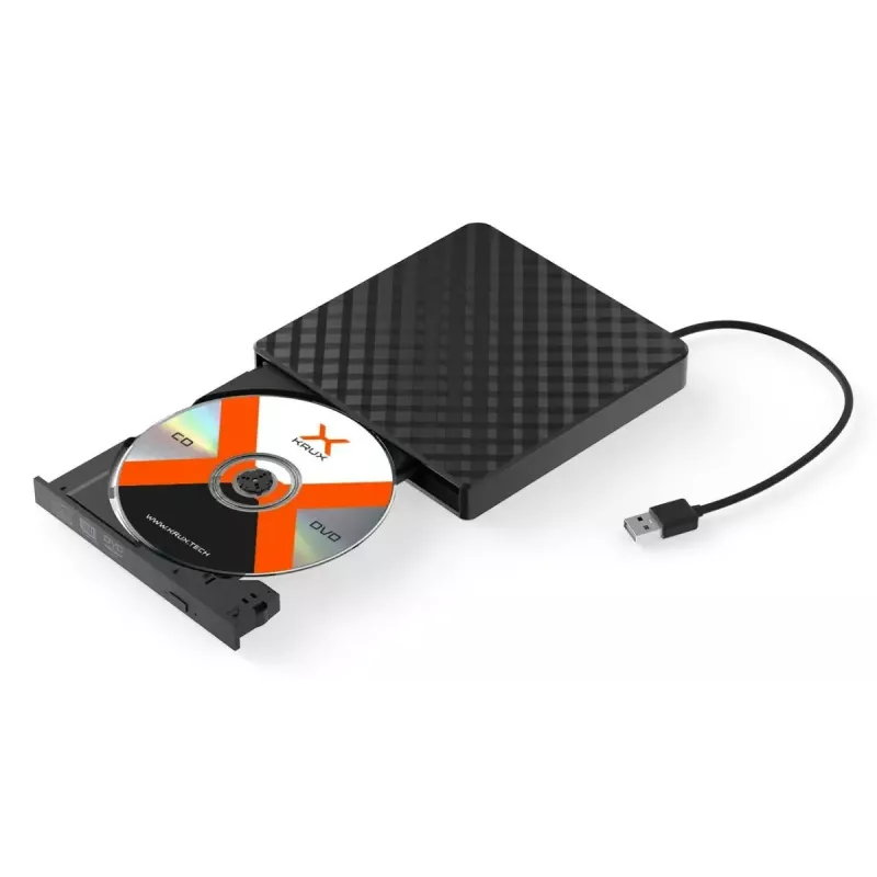 Unità ottica DVD esterna KRUX KRX0071 USB 3.0 portatile — DVD±RW, alimentata via USB