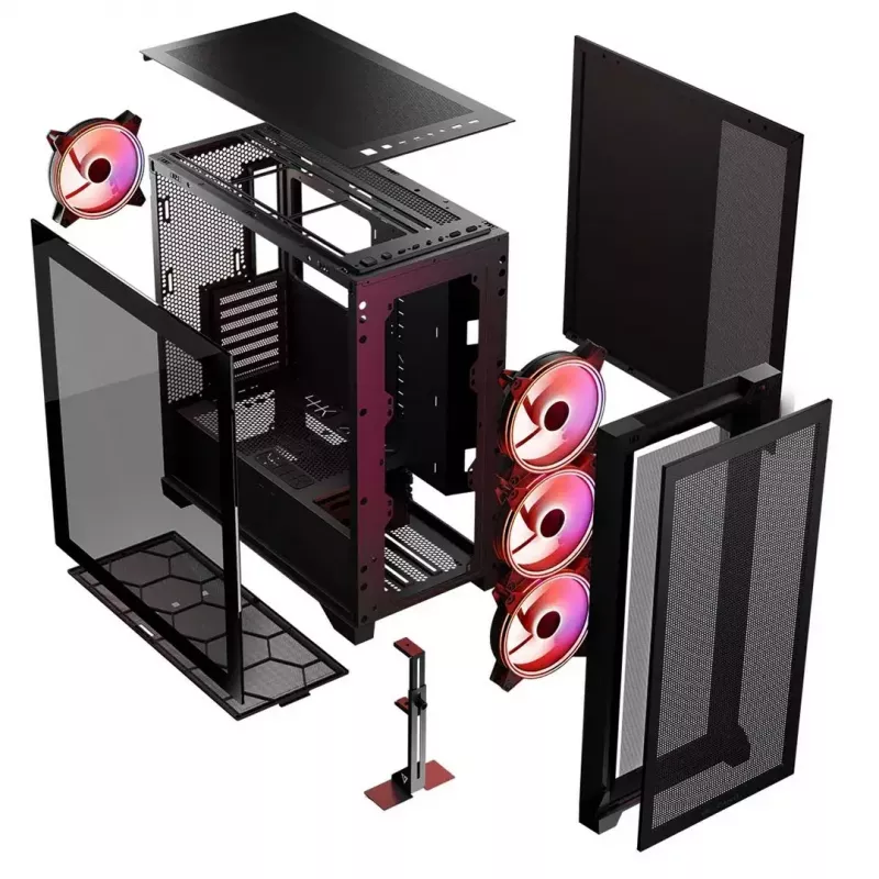 Case Modecom Volcano Expanse S Apex ARGB Midi, nero