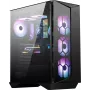 MSI MPG GUNGNIR 110R Case per computer gaming Mid Tower nero, USB 3.2 Gen2 Type C, 4x ventola ARGB 120mm, Mystic Light Sync, scheda di controllo ARGB da 1 a 6, 2x pannelli in vetro temperato, ATX, mATX, mini-ITX
