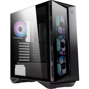 MSI MPG GUNGNIR 110R Case per computer gaming Mid Tower nero, USB 3.2 Gen2 Type C, 4x ventola ARGB 120mm, Mystic Light Sync, scheda di controllo ARGB da 1 a 6, 2x pannelli in vetro temperato, ATX, mATX, mini-ITX