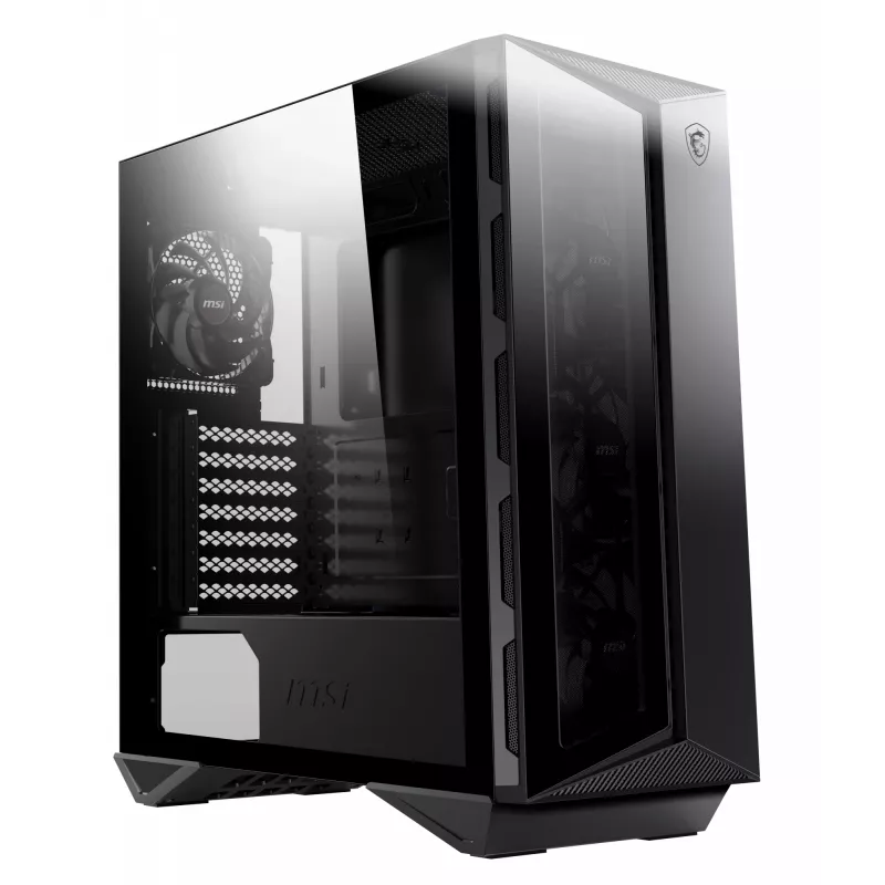 MSI MPG GUNGNIR 110R Case per computer gaming Mid Tower nero, USB 3.2 Gen2 Type C, 4x ventola ARGB 120mm, Mystic Light Sync, scheda di controllo ARGB da 1 a 6, 2x pannelli in vetro temperato, ATX, mATX, mini-ITX
