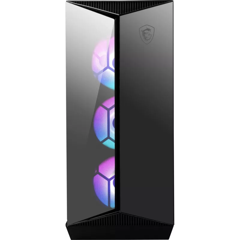 MSI MPG GUNGNIR 110R Case per computer gaming Mid Tower nero, USB 3.2 Gen2 Type C, 4x ventola ARGB 120mm, Mystic Light Sync, scheda di controllo ARGB da 1 a 6, 2x pannelli in vetro temperato, ATX, mATX, mini-ITX