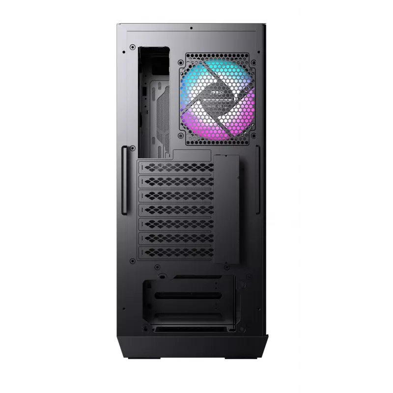MSI MPG GUNGNIR 110R Case per computer gaming Mid Tower nero, USB 3.2 Gen2 Type C, 4x ventola ARGB 120mm, Mystic Light Sync, scheda di controllo ARGB da 1 a 6, 2x pannelli in vetro temperato, ATX, mATX, mini-ITX
