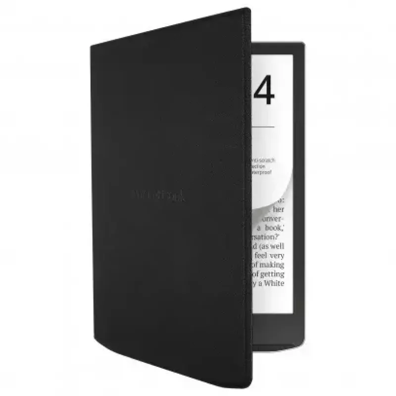 Flip case per e-book reader PocketBook da 7,8 pollici – HN-FP-PU-743G-RB-WW, chiusura magnetica, nero