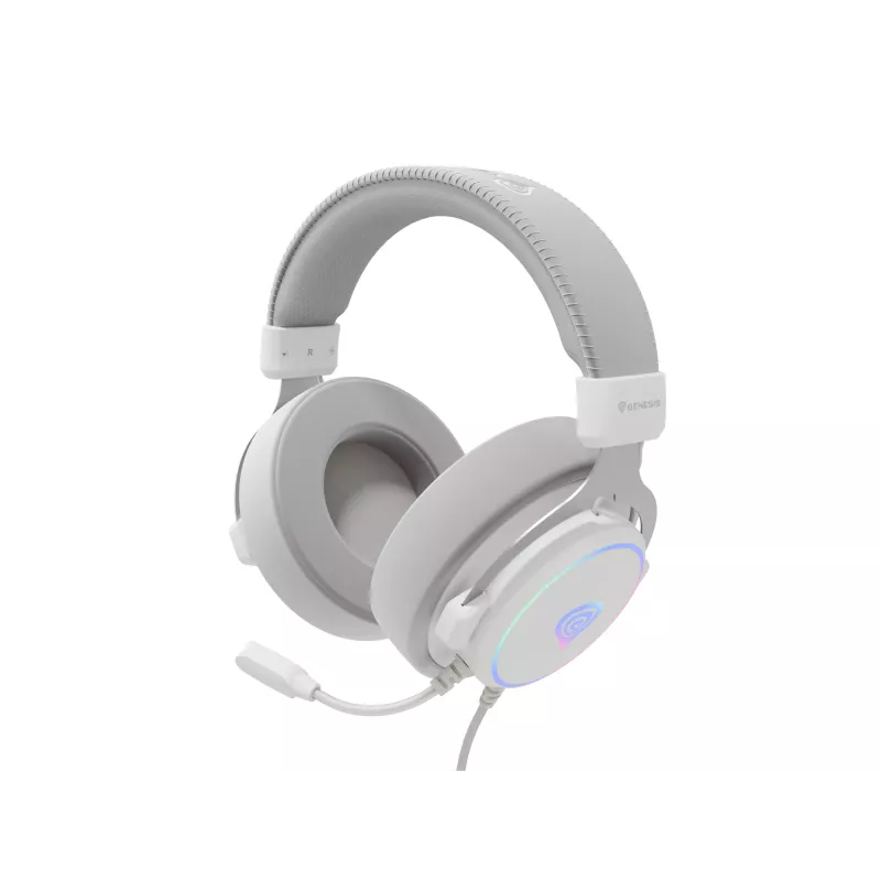 GENESIS Neon 764 headset gaming con filo con archetto USB Type-A bianco