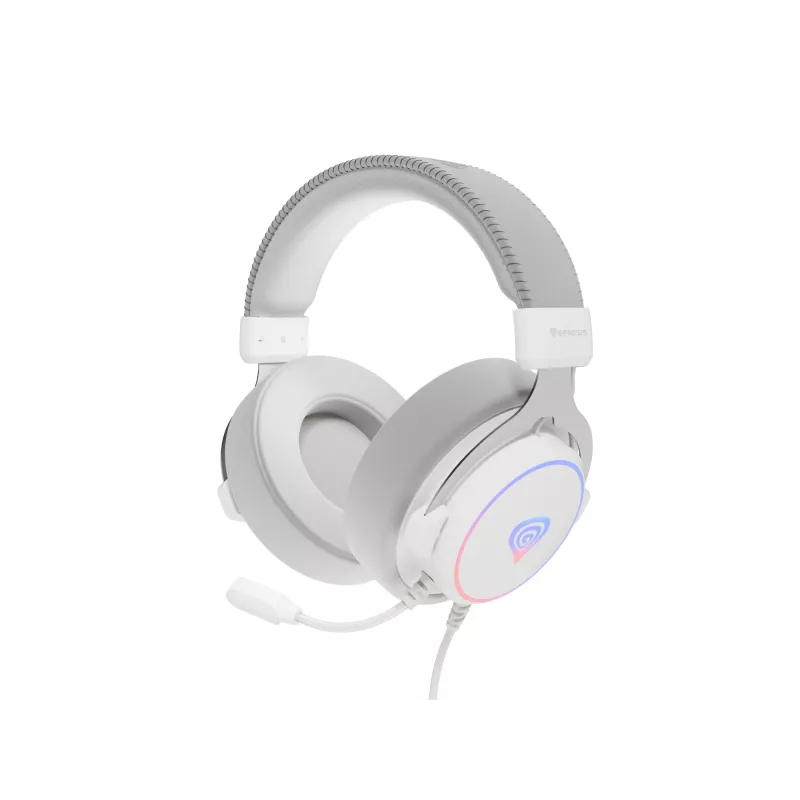 GENESIS Neon 764 headset gaming con filo con archetto USB Type-A bianco