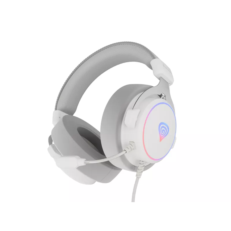 GENESIS Neon 764 headset gaming con filo con archetto USB Type-A bianco