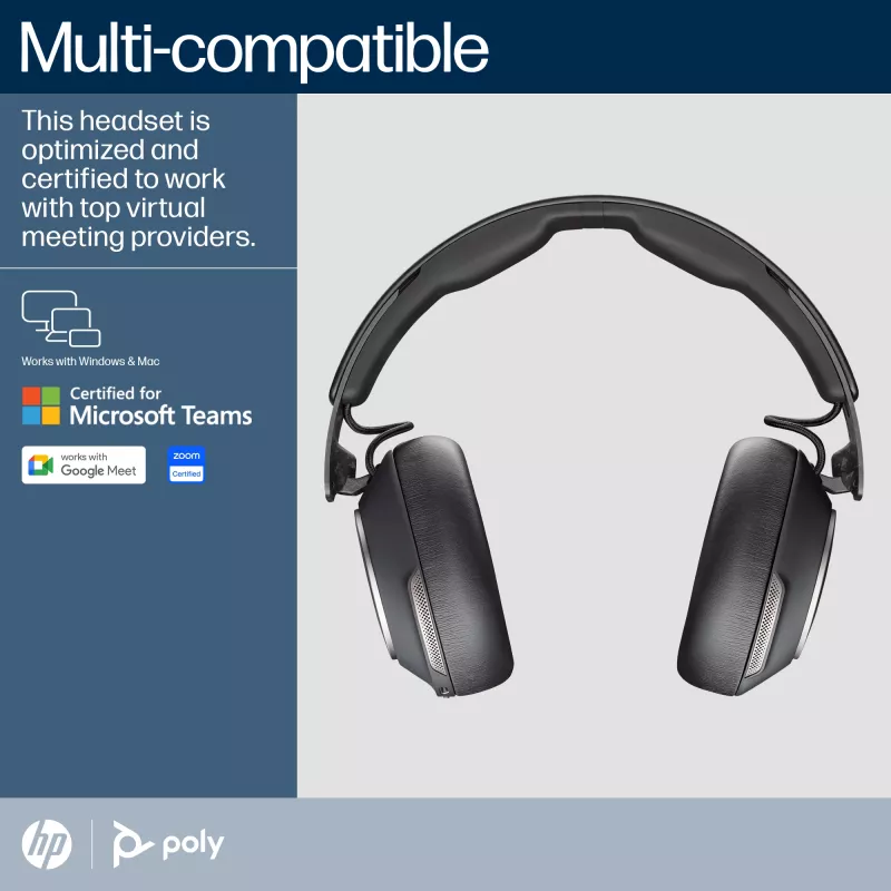 HP Poly Voyager Surround 80 UC headset USB-C certificato Microsoft Teams + adattatore USB-C/A