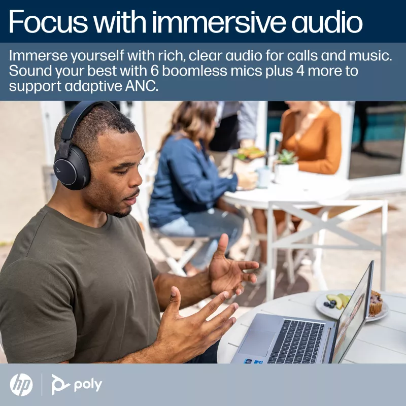 HP Poly Voyager Surround 80 UC headset USB-C certificato Microsoft Teams + adattatore USB-C/A