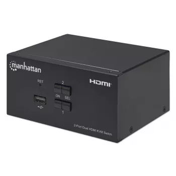 Switch KVM Manhattan 2 porte 4K HDMI USB audio controllo di 2 computer