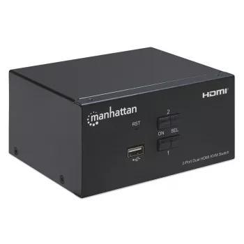 Switch KVM Manhattan 2 porte 4K HDMI USB audio controllo di 2 computer