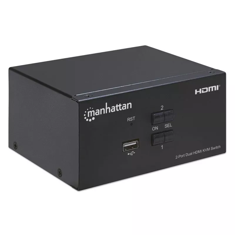 Switch KVM Manhattan 2 porte 4K HDMI USB audio controllo di 2 computer