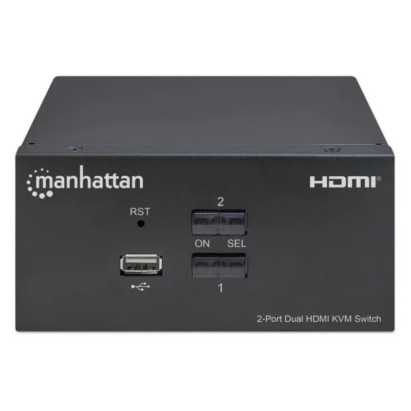 Switch KVM Manhattan 2 porte 4K HDMI USB audio controllo di 2 computer