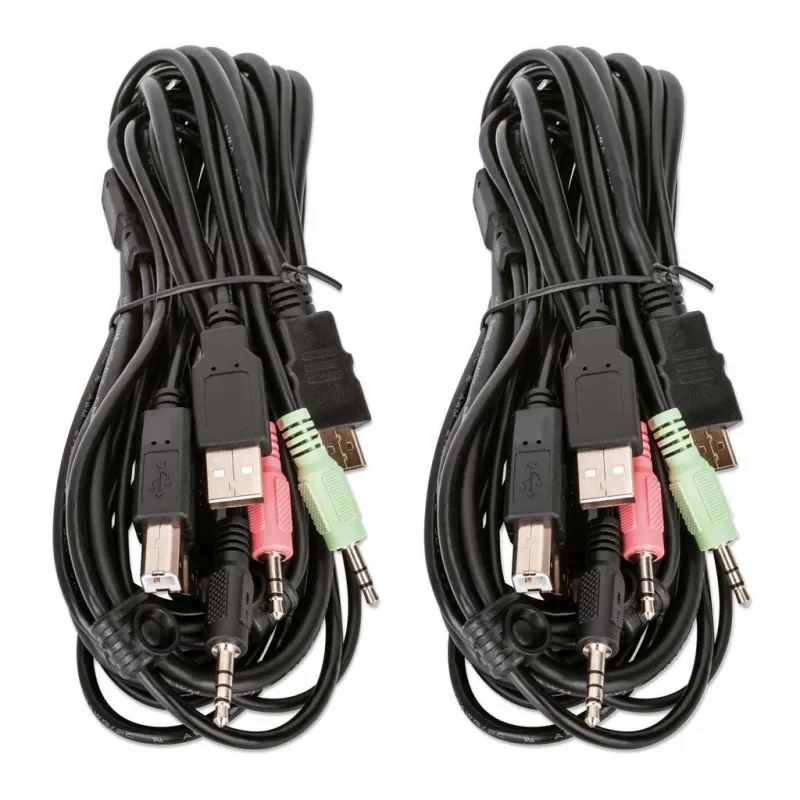 Switch KVM Manhattan 2 porte 4K HDMI USB audio controllo di 2 computer