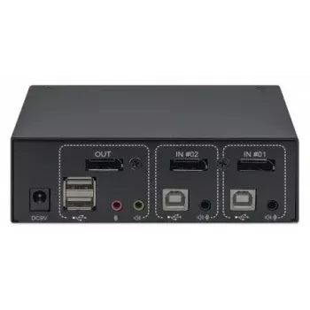 Switch KVM Manhattan DisplayPort 1.2 2 porte 4K@60Hz USB-A audio