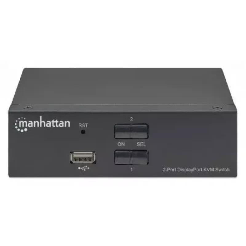 Switch KVM Manhattan 153546, 2 porte DisplayPort/USB 2.0, 4K@60Hz, audio, 2 cavi da 1,8 m
