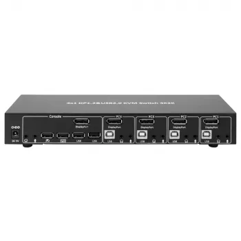 Techly IDATA DP-KVM4 switch KVM per montaggio a rack nero