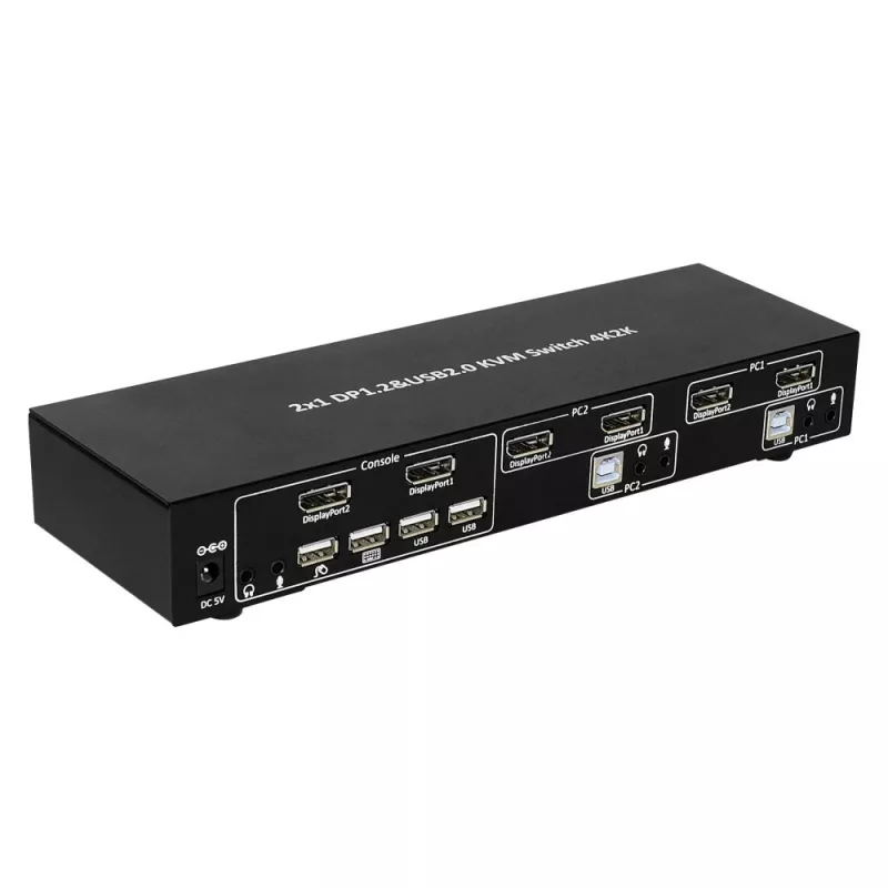 Techly IDATA DP-KVM4 switch KVM per montaggio a rack nero