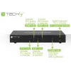 Techly IDATA DP-KVM4 switch KVM per montaggio a rack nero