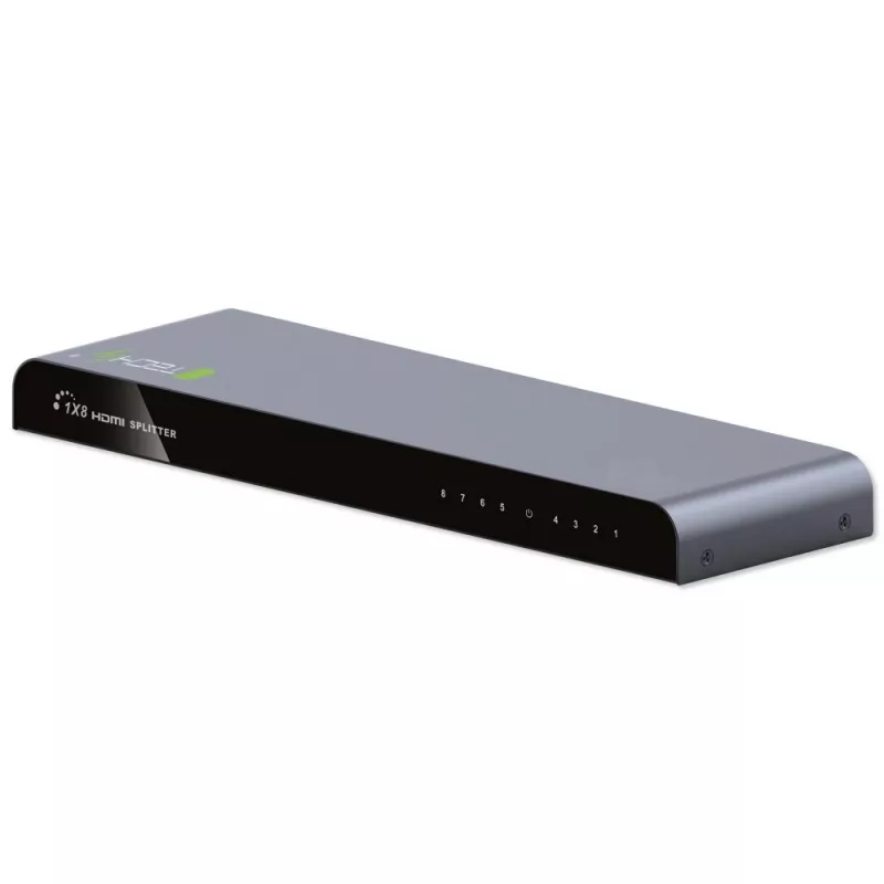 Splitter HDMI 2.0 Techly IDATA HDMI2-4K8, 8 porte, 4K UHD, 3D, in metallo, nero