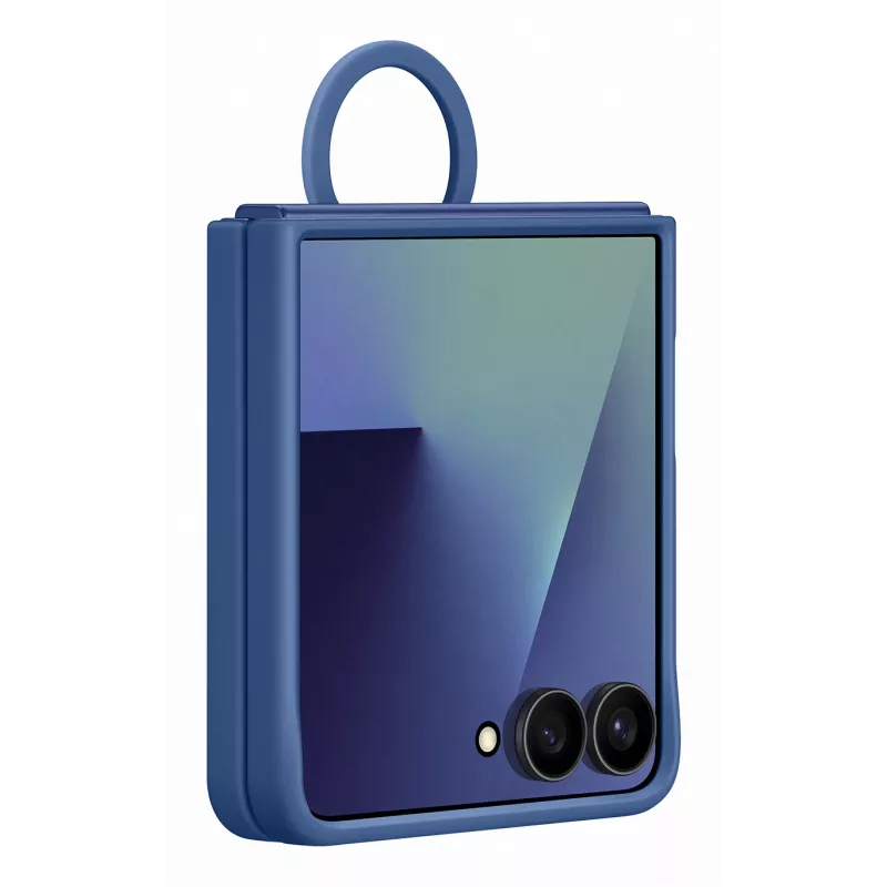 Samsung EF-PF766TNEGWW custodia in silicone con anello per Galaxy Z Flip7, blu
