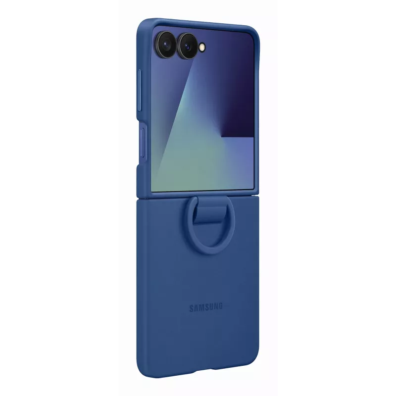 Samsung EF-PF766TNEGWW custodia in silicone con anello per Galaxy Z Flip7, blu