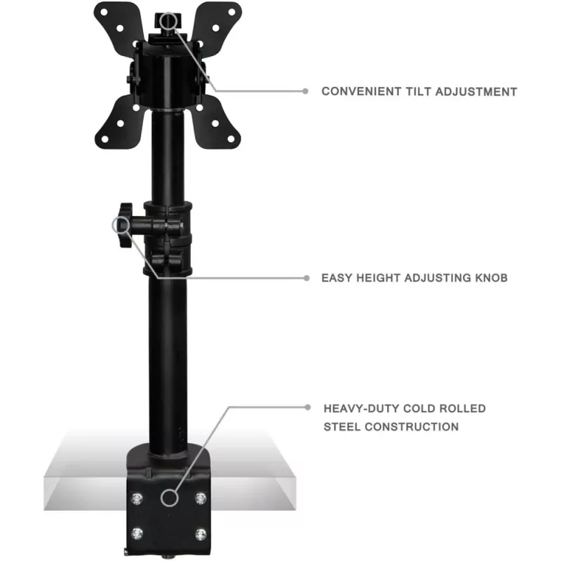 Techly ICA-LCD 500BK supporto da scrivania per monitor 13–30 pollici (76,2 cm), fino a 15 kg, VESA 75x75/100x100, nero