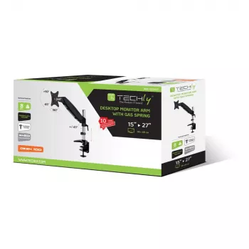 Techly supporto da scrivania a gas per monitor 15-27