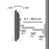Techly ICA-LCD 104 supporto a parete per LCD 13–30 pollici, 3 snodi, inclinabile e orientabile, fino a 15 kg, VESA 75x75/100x100, argento
