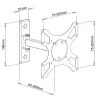 Techly ICA-LCD 2901 supporto a parete per TV LCD 13–37 pollici, inclinabile e orientabile, fino a 25 kg, VESA 75x75–200x200, nero