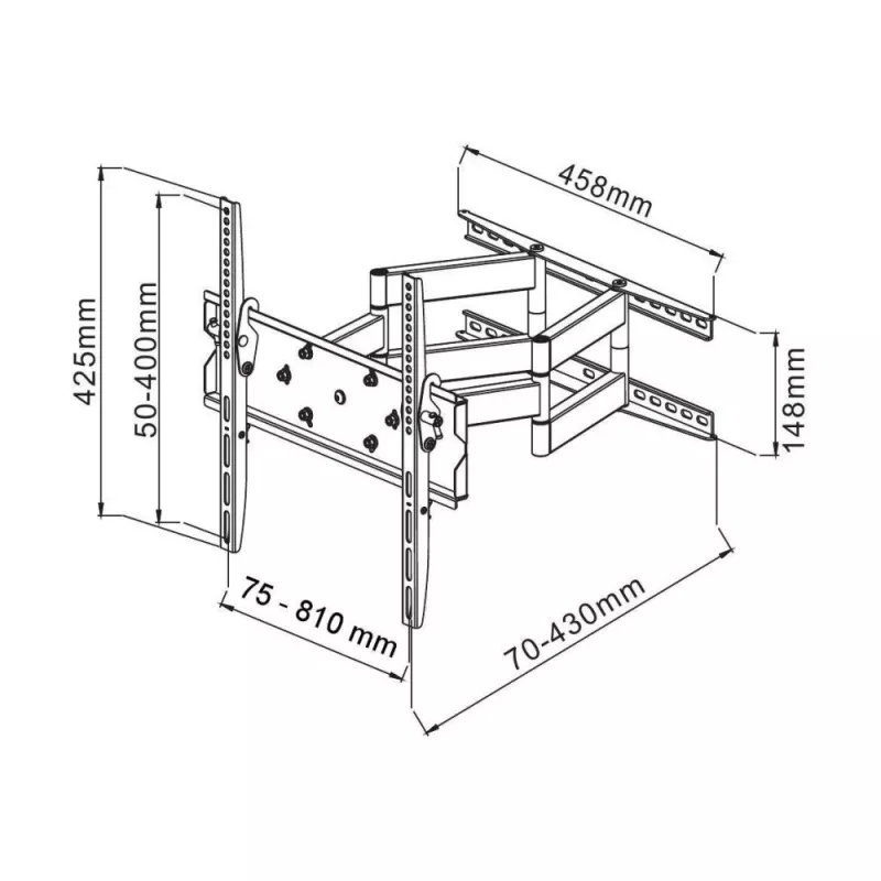 Techly 42-70 inch supporto a parete per TV LED-LCD completamente orientabile a doppio braccio ICA-PLB 147XL