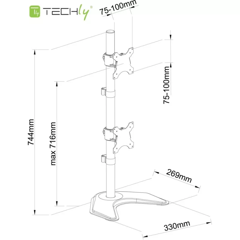Techly ICA-LCD 2520V supporto / base per monitor 68.6 cm (27