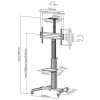 Techly supporto a pavimento carrello per LCD / LED / Plasma 37-70 con ripiano ICA-TR15