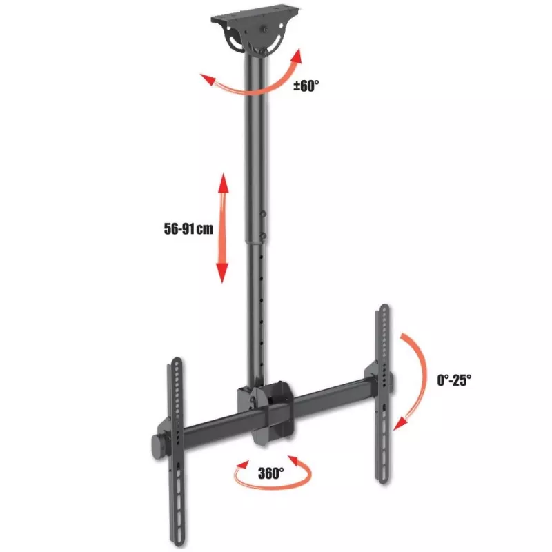 Techly 37-70 supporto a soffitto telescopico universale supporto TV LED LCD ICA-CPLB 946S