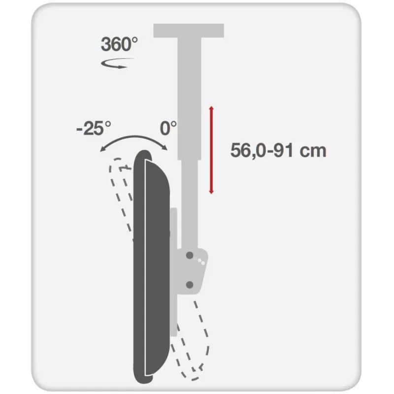 Techly 37-70 supporto a soffitto telescopico universale supporto TV LED LCD ICA-CPLB 946S