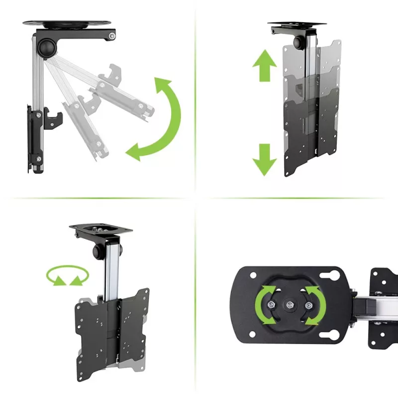 Techly supporto a soffitto pieghevole retrattile per TV LED/LCD 17