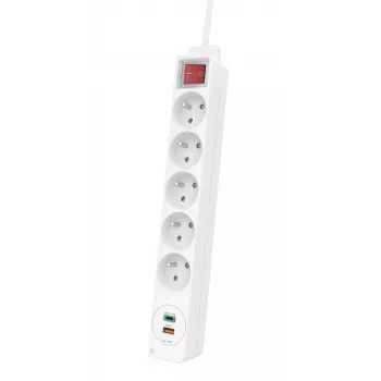 Hama 44133758 prolunga elettrica 1,4 m 5 prese AC per interni bianco
