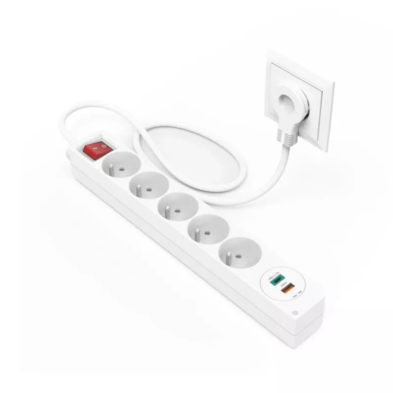 Hama 44133758 prolunga elettrica 1,4 m 5 prese AC per interni bianco