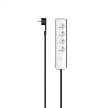 Hama P2223761 prolunga elettrica 1,5 m 4 uscite AC per interni nero, bianco