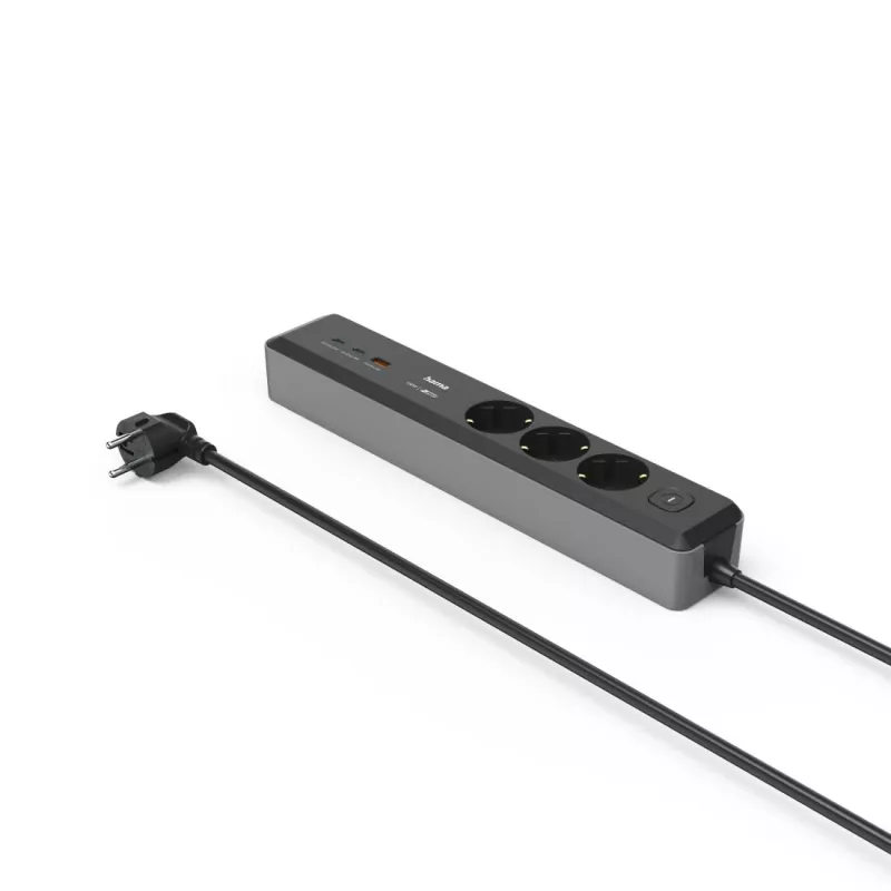 Hama 00223192 prolunga 1,4 m 3 prese AC per interni nero, grigio