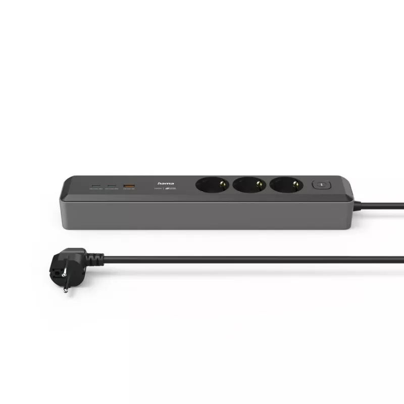 Hama 00223192 prolunga 1,4 m 3 prese AC per interni nero, grigio