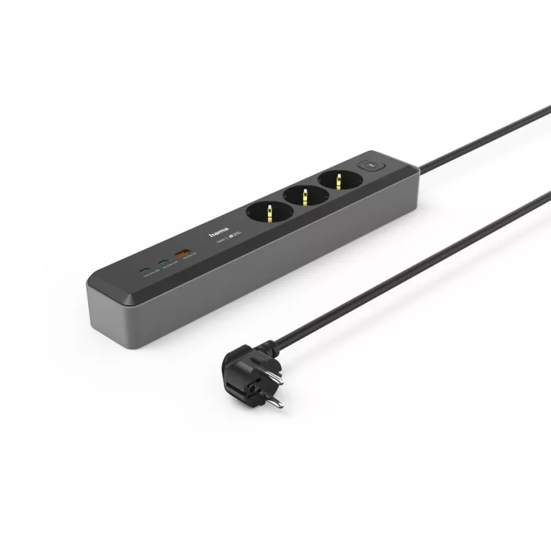 Hama 00223192 prolunga 1,4 m 3 prese AC per interni nero, grigio